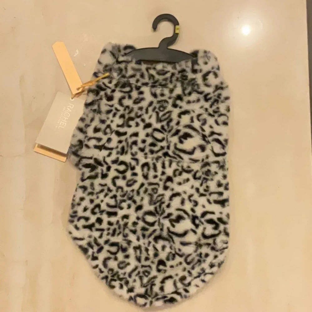 Dog Coat Leopard Faux Fur Winter Jacket For Dogs Size Medium Cheetah Fashionista